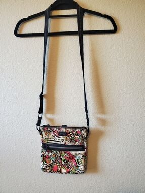 Sakroots Multicolor Floral Crossbody with Black Strap